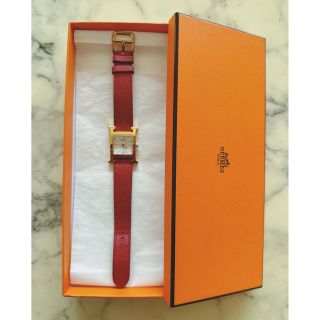 エルメス(Hermes)のHERMES エルメス Hウォッチ 腕時計 レディース レッド(腕時計)