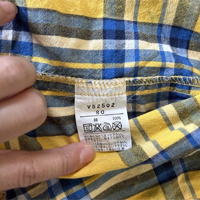 チェックシャツ ネルシャツ バックプリント 80 キッズ/ベビー/マタニティのベビー服(~85cm)(シャツ/カットソー)の商品写真
