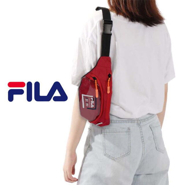 レッド フィラ FILA 81fl06 クリアフロント ヒップ バッグ レディースのバッグ(ボディバッグ/ウエストポーチ)の商品写真
