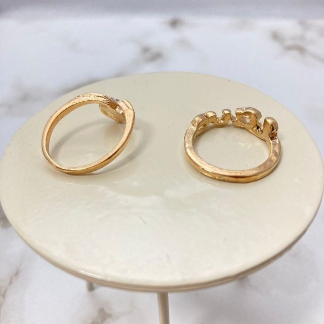 GNE 8号 ビンテージ 金　ゴールド ハート　LOVE　ラブ 指輪　リング レディースのアクセサリー(リング(指輪))の商品写真