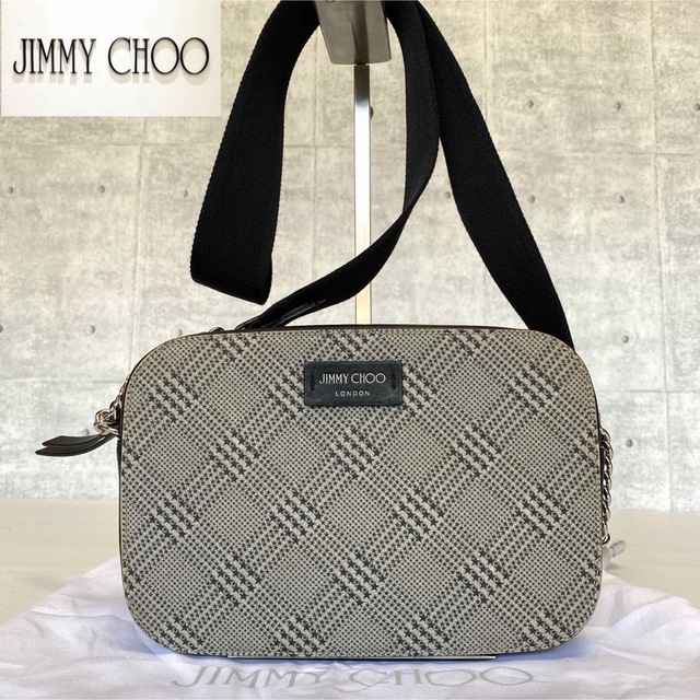 【美品】JIMMY CHOO MALLEY シルバーチェーン クロスボディバッグ