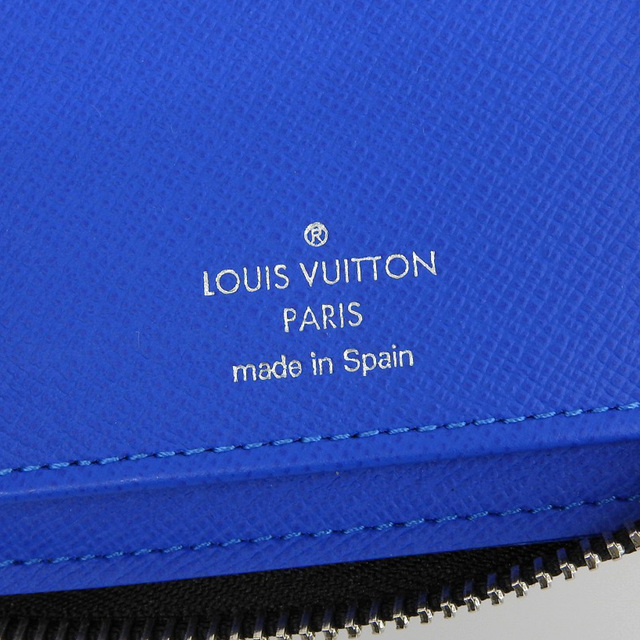 【本物保証】 箱付 新品同様 ルイヴィトン LOUIS VUITTON タイガ ジッピーウォレット ヴェルティカル 長財布 ブルーライン 青線  M30070