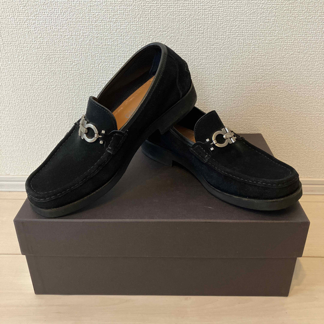 Ferragamo ローファー スウェード 美品 BLACK