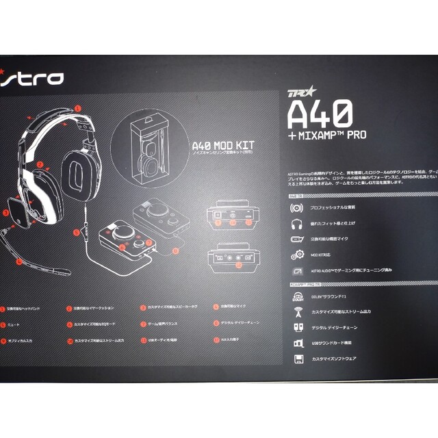 ASTRO(アストロ)のAstro ゲーミングヘッドセット A40TR-MAP ブラック ロジクール スマホ/家電/カメラのオーディオ機器(ヘッドフォン/イヤフォン)の商品写真