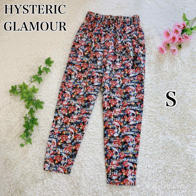 HYSTERIC GLAMOUR(ヒステリックグラマー)の極美品 ヒステリックグラマー パンツ 花柄 スカル 総柄 マルチカラー Sサイズ レディースのパンツ(カジュアルパンツ)の商品写真