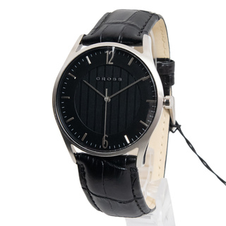 クロス(CROSS)のクロス GIFT SET クォーツ 腕時計 カードケース 名刺入れ付き ステンレススチール 型押しレザー ブラック 黒 CR8060SETA01 CROSS（新品・未使用品）(腕時計(アナログ))