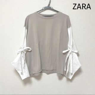 ザラ(ZARA)のはち様専用♡ ZARA ♡ ザラ　シャツブラウス　ジャージ素材　ドッキング　L(シャツ/ブラウス(長袖/七分))