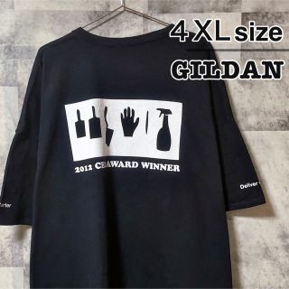 ギルタン(GILDAN)のGILDAN ギルダン　Tシャツ　4XLサイズ　プリント　USA古着　旧タグ　黒(Tシャツ/カットソー(半袖/袖なし))