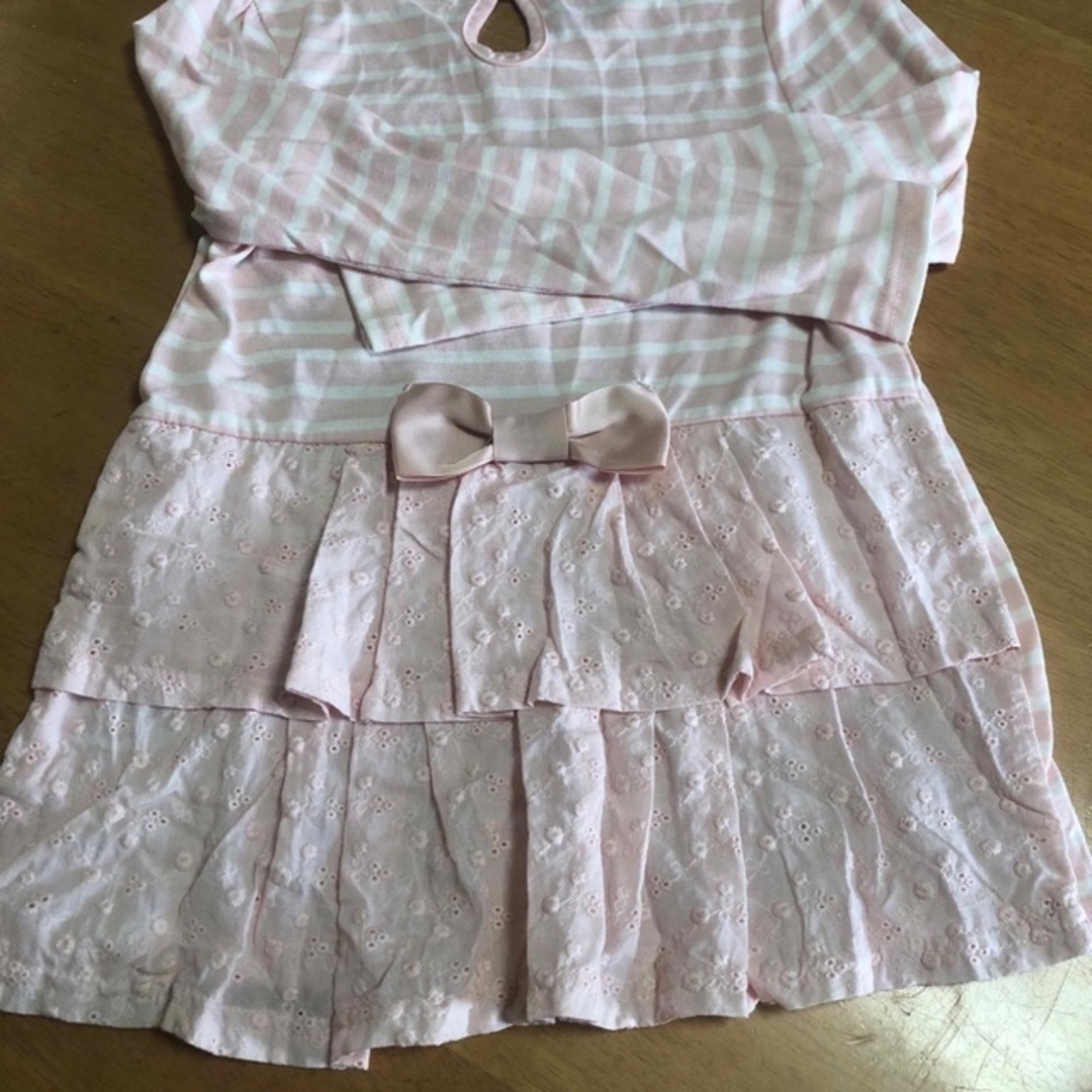 しまむら(シマムラ)のキッズ女の子長T（130） キッズ/ベビー/マタニティのキッズ服女の子用(90cm~)(Tシャツ/カットソー)の商品写真