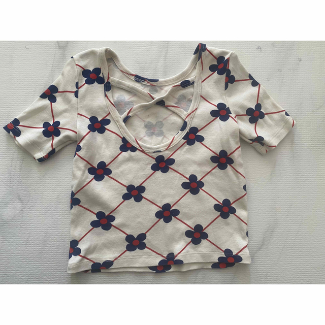 【美品】ミニロディー二 flower check ballet tee 2-3y