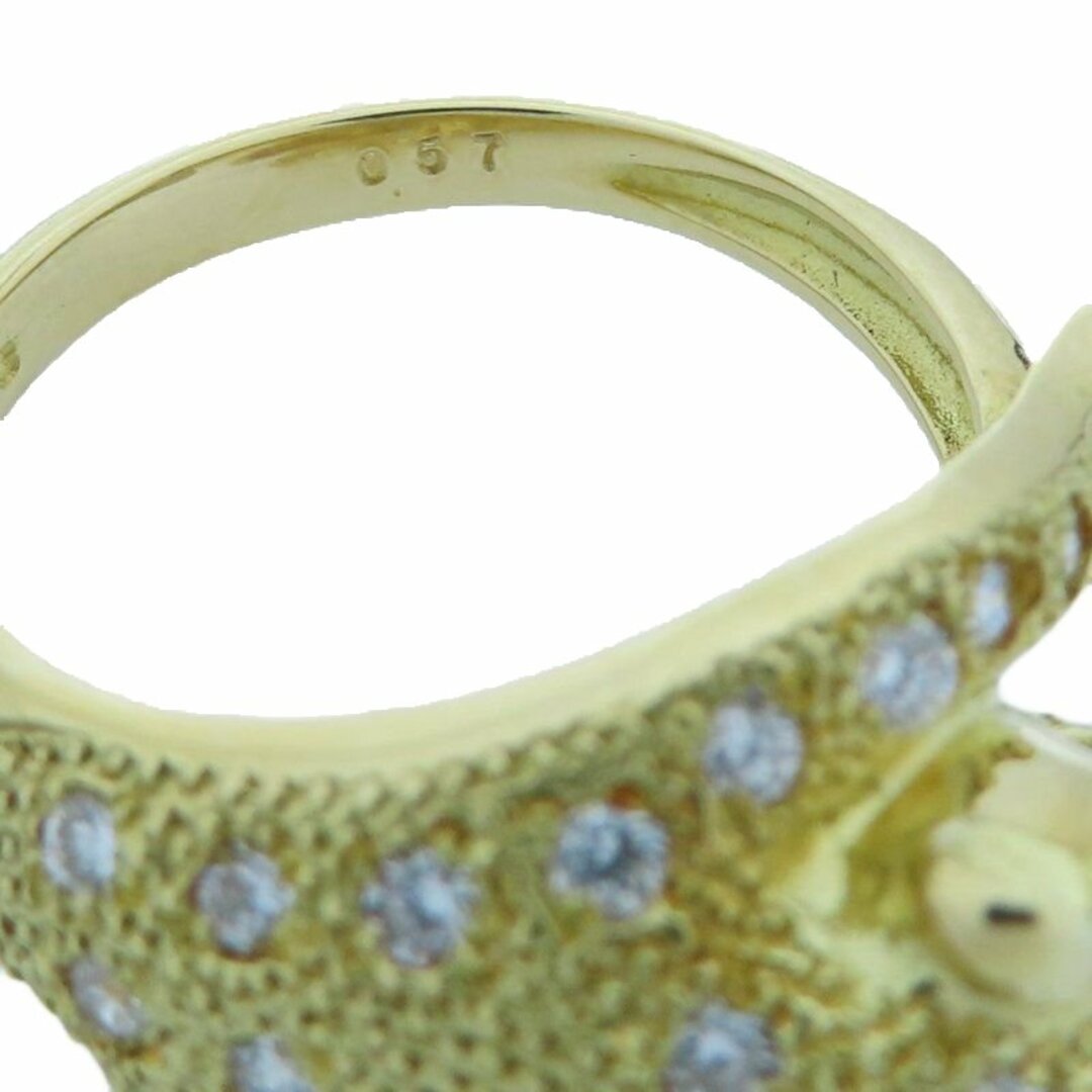 ダイヤモンド0.57ct リング 指輪 パンサーモチーフ 12号 K18YG イエローゴールド / 64909【中古】【FJ】 レディースのアクセサリー(リング(指輪))の商品写真