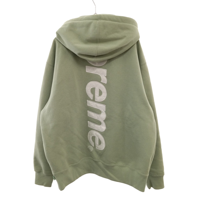 SUPREME シュプリーム 22AW Satin Applique Hooded Sweatshirt サテン アップリケ プルオーバーパーカー グリーン