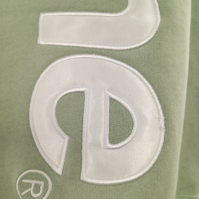 SUPREME シュプリーム 22AW Satin Applique Hooded Sweatshirt サテン アップリケ プルオーバーパーカー グリーン