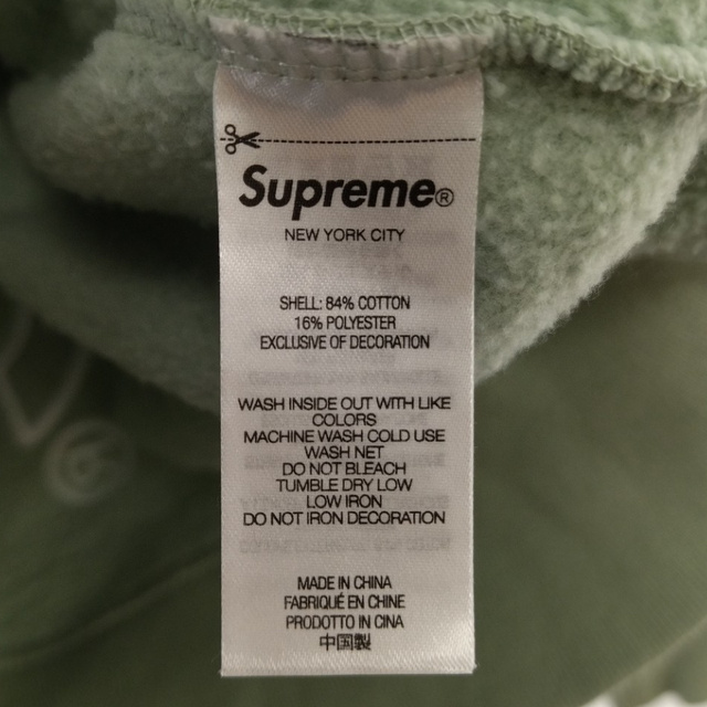 SUPREME シュプリーム 22AW Satin Applique Hooded Sweatshirt サテン アップリケ プルオーバーパーカー グリーン