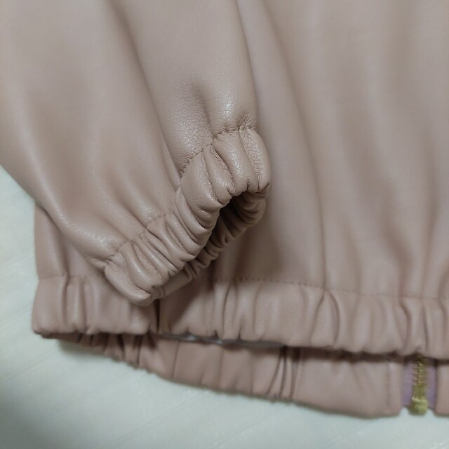 petit main(プティマイン)のpetit mainフェイクレザージャケット キッズ/ベビー/マタニティのキッズ服女の子用(90cm~)(ジャケット/上着)の商品写真