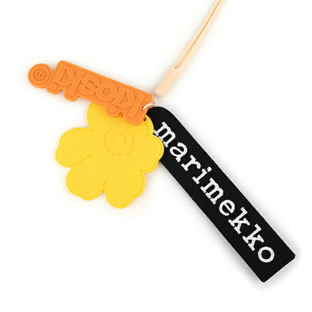 新品 マリメッコ Marimekko キーホルダー ウニッコ VIISAUS  KEY CHAIN オレンジ×イエロー 3