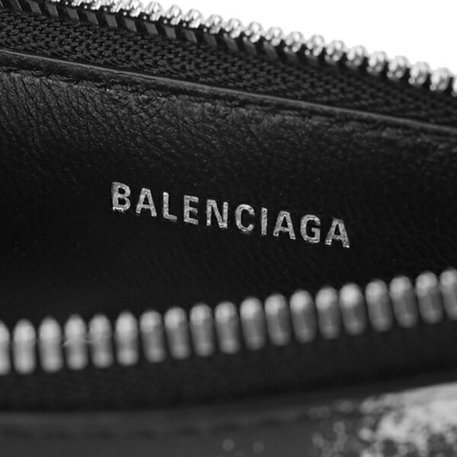 新品 バレンシアガ BALENCIAGA コインケース キャッシュ ブラック×ホワイト