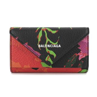 バレンシアガ(Balenciaga)の新品 バレンシアガ BALENCIAGA キーケース パピエ ブラック×フラワー(キーケース)