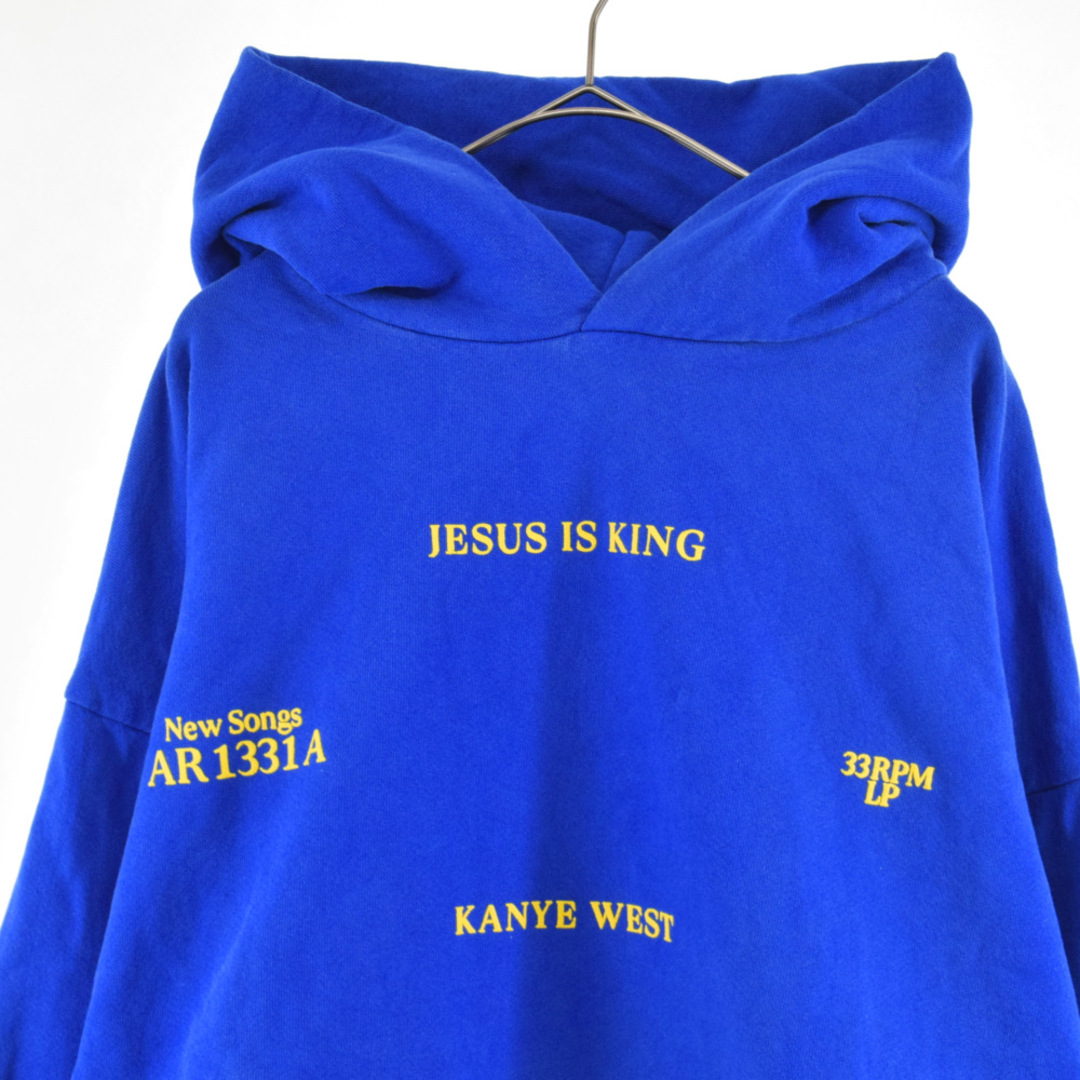 Jesus is King Vinyl Hoodie Blue L