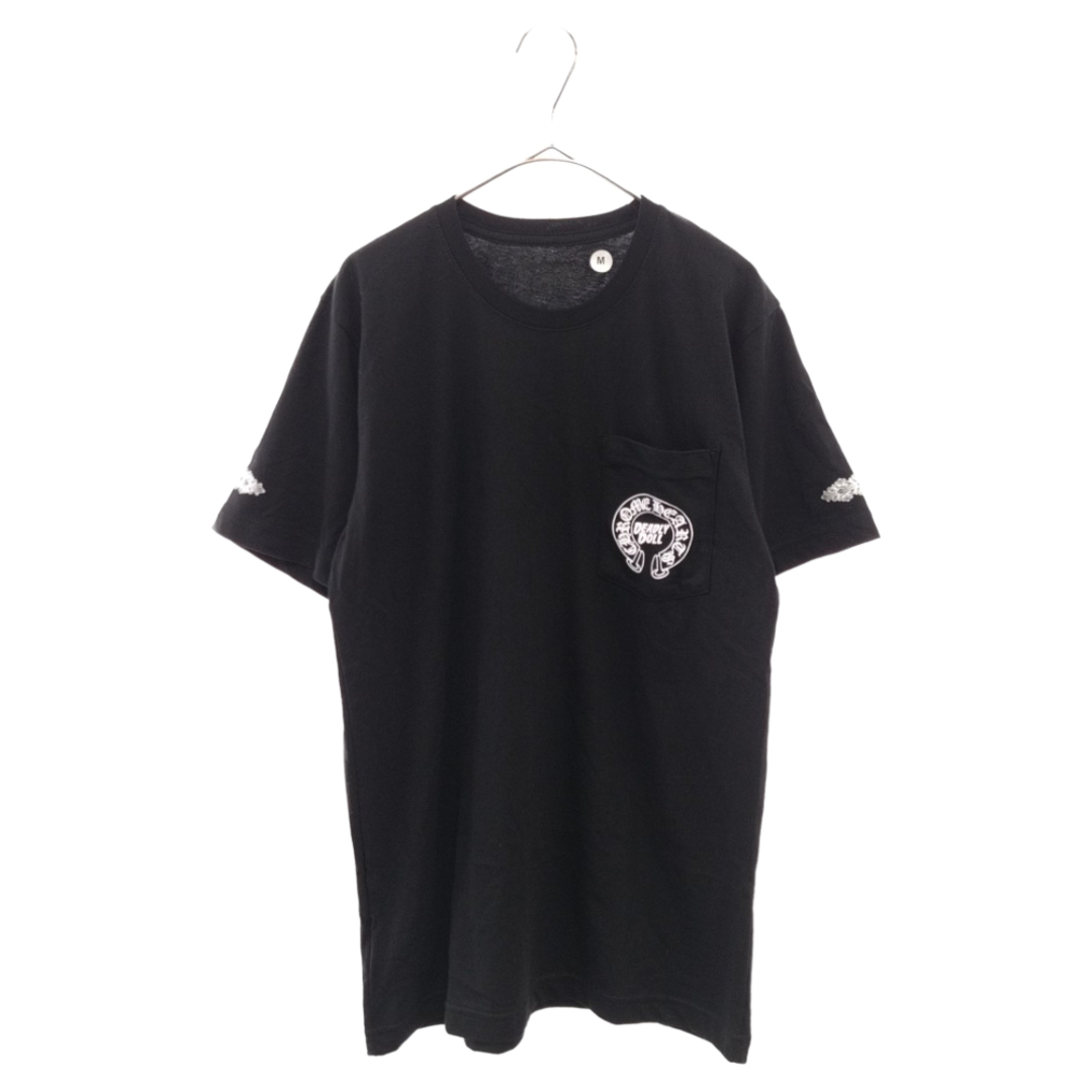 CHROME HEARTS クロムハーツ ×Deadly Doll Miami Limited Horseshoe Tee ×デッドリードール マイアミリミテッドホースシュー半袖Tシャツ ブラック41センチ袖丈