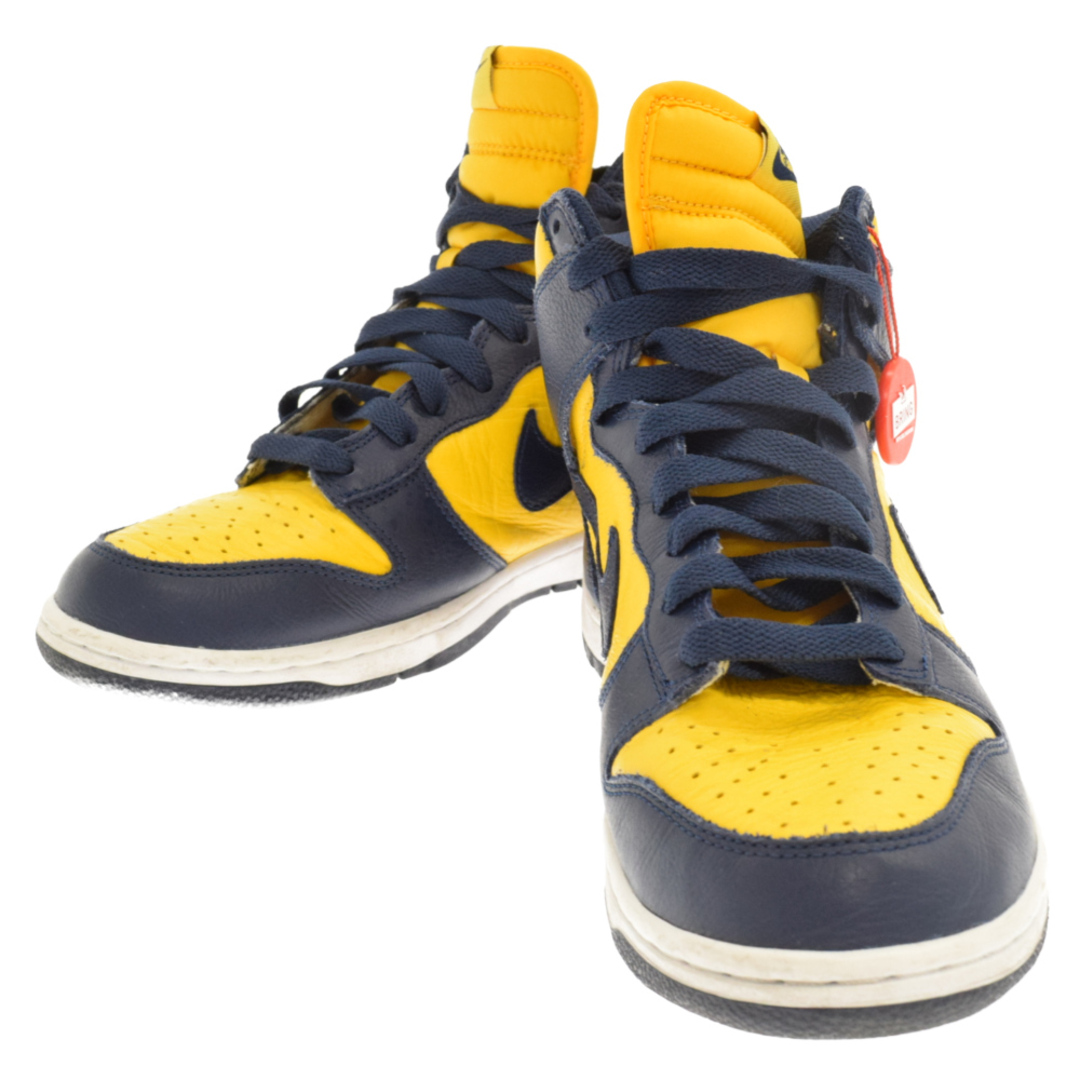 NIKE ナイキ DUNK HIGH RETRO QS MICHIGAN 850477-700 ダンクハイ クイックストライク ミシガン ハイカットスニーカー シューズ イエロー/ネイビー US8.5/26.5cm