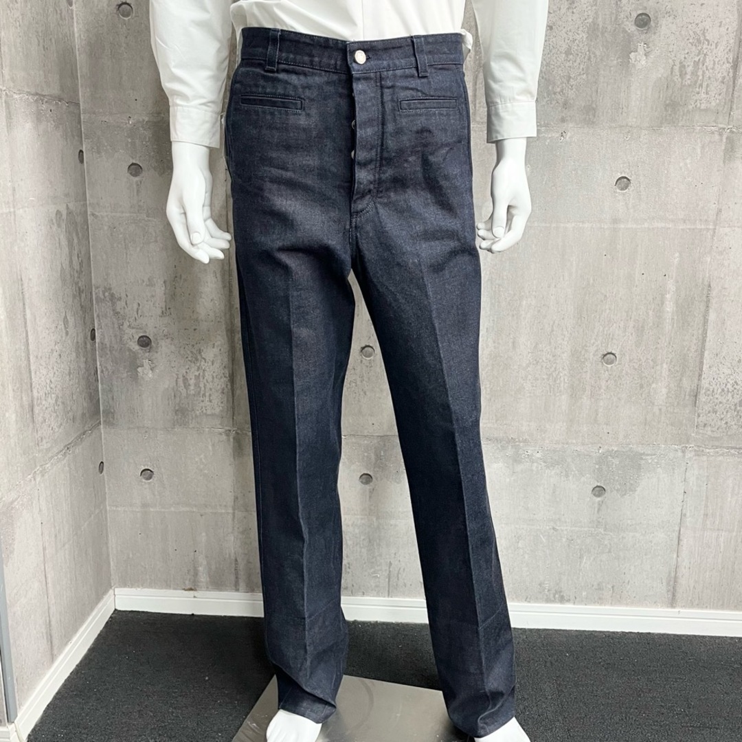 LOEWE(ロエベ)の【値下げ中】LOEWE ロエベ デニムパンツ ワイドパンツ ズボン ボトム パンツ 服 アパレル 38 インディゴ シルバー金具 コットン    メンズ 人気 美品【中古品】 メンズのパンツ(デニム/ジーンズ)の商品写真