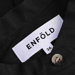 ENFOLD エンフォルド 3008A233-1330 スポンジ ダブルクロス ワイド ボックス ワンピース ブラック系 36