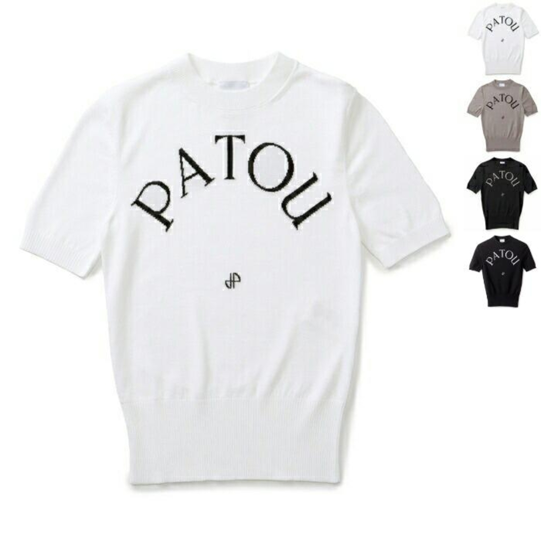 パトゥ PATOU ニット 半袖 エコフレンドリーコットン ジャカードニット ショートスリーブ KN0688045 0001S胸囲