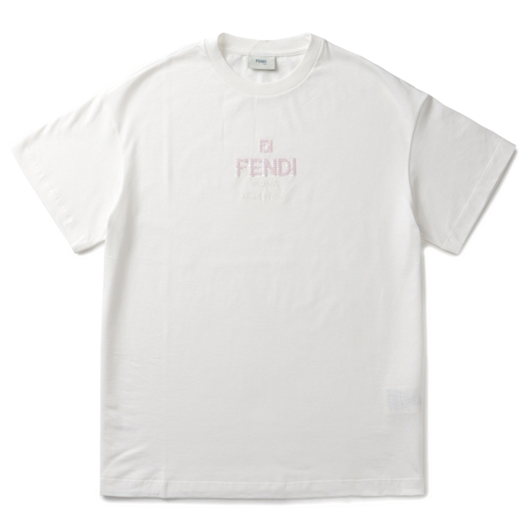 フェンディ FENDI 【大人もOK】キッズ Tシャツ FENDI ROMA ロゴ スパンコール クルーネック 半袖シャツ JFI287 7AJ F0TU9