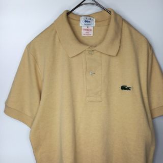 ラコステ(LACOSTE)の希少品　アイゾッド　ラコステ　ポロシャツ　半袖　刺繍ロゴ　クリーム　M(ポロシャツ)