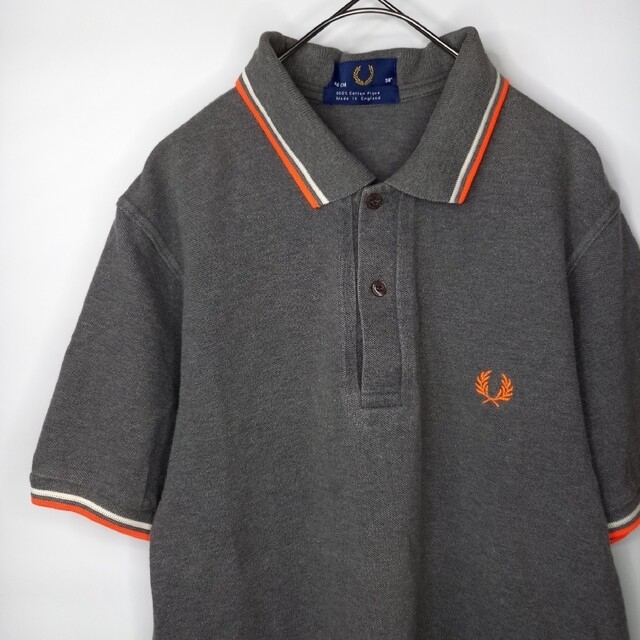 FRED PERRY(フレッドペリー)のイギリス製　フレッドペリー　ポロシャツ　刺繍ロゴ　ヒットユニオン　ユーロ古着 メンズのトップス(ポロシャツ)の商品写真