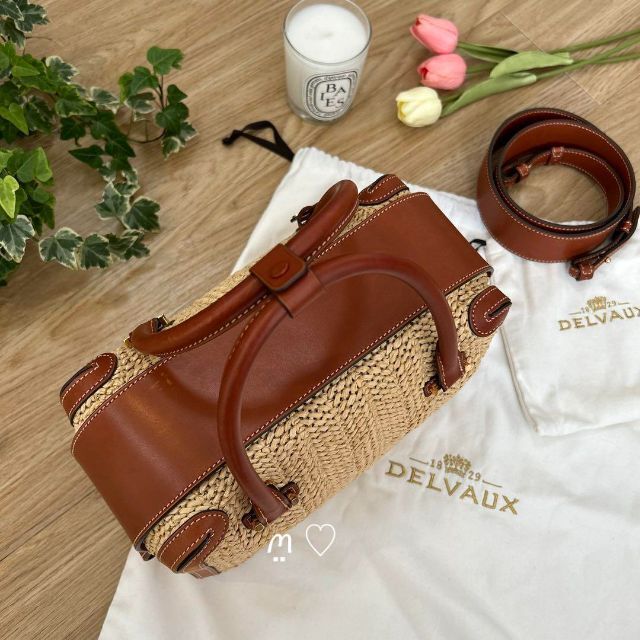 DELVAUX - DELVAUXデルヴォー クールボックス タン ラフィア かご