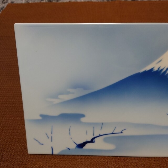 深川製磁　陶板画　鶴　富士山