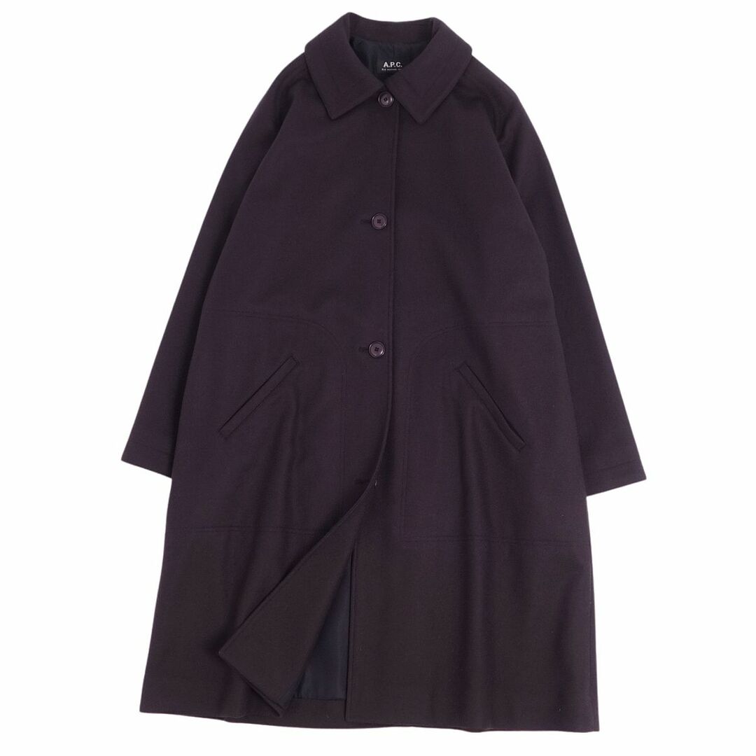 【美品】A.P.C. ウール ステンカラーコート レディース 38 ブラック