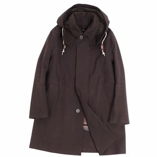 マッキントッシュ(MACKINTOSH)の美品 マッキントッシュ MACKINTOSH コート ステンカラーコート バルマカーンコート フード付き ゴム引き アウター メンズ 38(M相当) ブラウン(ステンカラーコート)