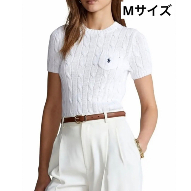 POLO RALPH LAUREN - ラルフローレンケーブルニット半袖ホワイト