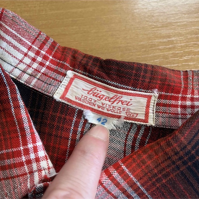 70s〜 オンブレチェック レーヨンシャツ シャドーチェック 60s 50s-