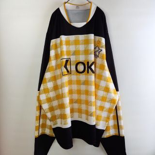 ホッケーシャツ　ゲームシャツ　KOBE　オーバーサイズ　ロンT　イエロー　XXL(Tシャツ/カットソー(七分/長袖))