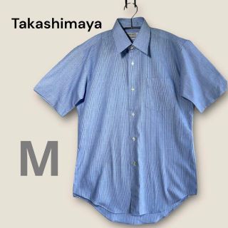 タカシマヤ(髙島屋)のTakashimaya メンズ レギュラーカラー 半袖 シャツ ブルー(シャツ)