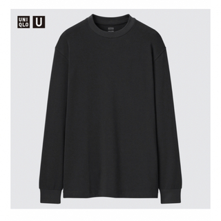 ユニクロ(UNIQLO)のユニクロ　ヒートテッククルーネックT 長袖　ブラック(Tシャツ/カットソー(七分/長袖))