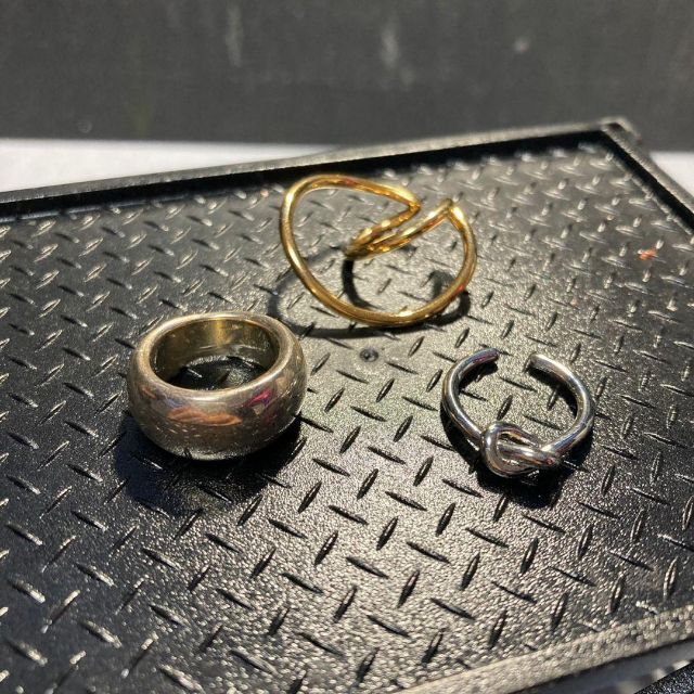 GKB ビンテージ シルバー　金 2号　チェーン　結び目　シンプル 指輪　リング レディースのアクセサリー(リング(指輪))の商品写真