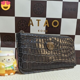 アタオ(ATAO)の《良品》アタオ　スリモクロコ/ブラック　シェードグレー(財布)