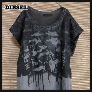 ディーゼル(DIESEL)のディーゼル】タンクトップ　デカロゴ　ビッグロゴ　ペンキ　アート　ダークグレー43(タンクトップ)