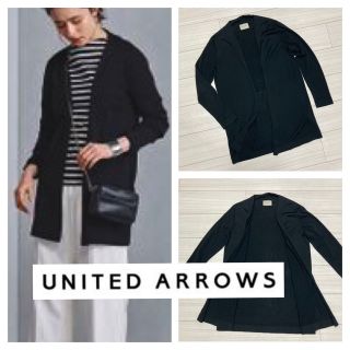 ユナイテッドアローズ(UNITED ARROWS)の良品■ユナイテッドアローズ■ハイツイスト シルク混ニット ノーボタンカーディガン(カーディガン)