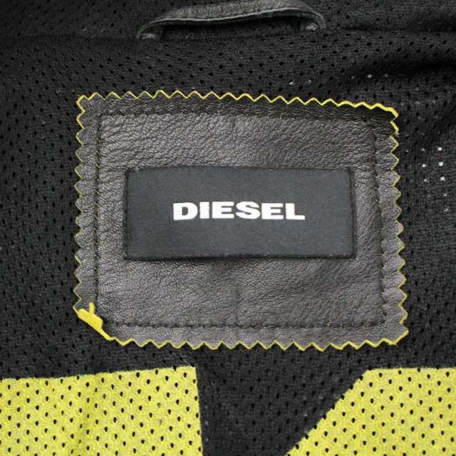 DIESEL   DIESEL パーカー 長袖 パンチングレザー ジップアップ M 黒