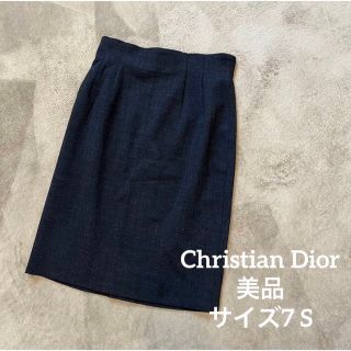 クリスチャンディオール(Christian Dior)のDior ディオール タイトスカート Sサイズ 7 ブラック 黒(ひざ丈スカート)