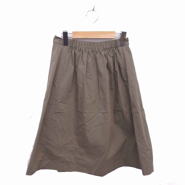 UNTITLED(アンタイトル)のアンタイトル フレア スカート ミモレ丈 ロング 薄手 2 カーキ /TT13 レディースのスカート(ロングスカート)の商品写真
