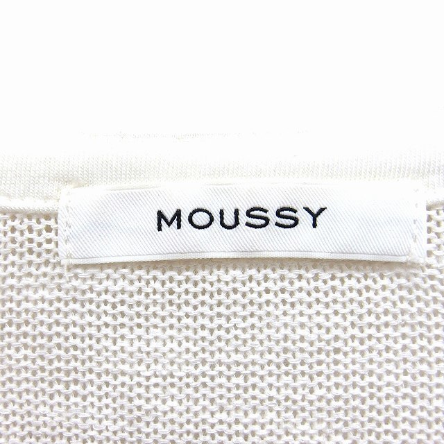 moussy(マウジー)のマウジー moussy ニット セーター Vネック 長袖 切替シフォン ホワイト レディースのトップス(ニット/セーター)の商品写真