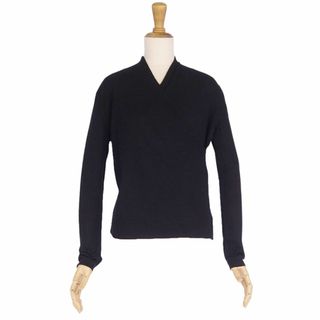 美品 ジルサンダー JIL SANDER ニット セーター プルオーバーカシミヤ シルク トップス レディース イタリア製 36(S相当) ブラック