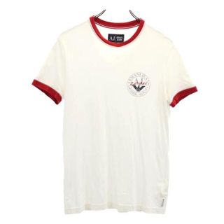 アルマーニジーンズ(ARMANI JEANS)のアルマーニジーンズ ロゴプリント 半袖 Tシャツ XS 白 ARMANI JEANS メンズ 【中古】  【230511】 メール便可(Tシャツ/カットソー(半袖/袖なし))